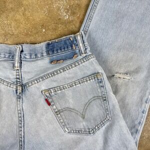 Vtg Levi's‎ 550 Relaxed Fit Men's Jeans 27x25 Light Wash Distressed 90s Grunge
